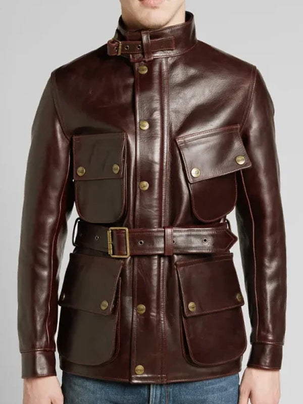 Barbour Triumph Brown Motorcycle Leather Jacket