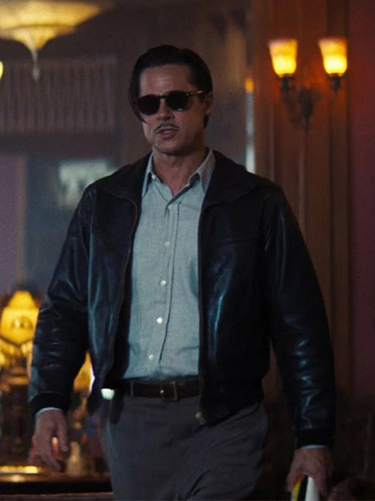 Brad Pitt Babylon Black Leather Jacket
