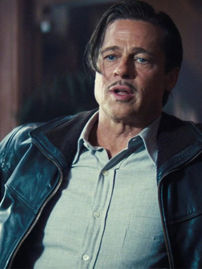 Brad Pitt Babylon Black Leather Jacket