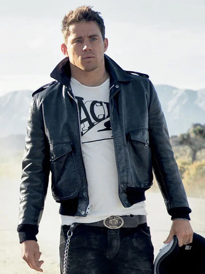 Channing Tatum Black Bomber Leather Jacket