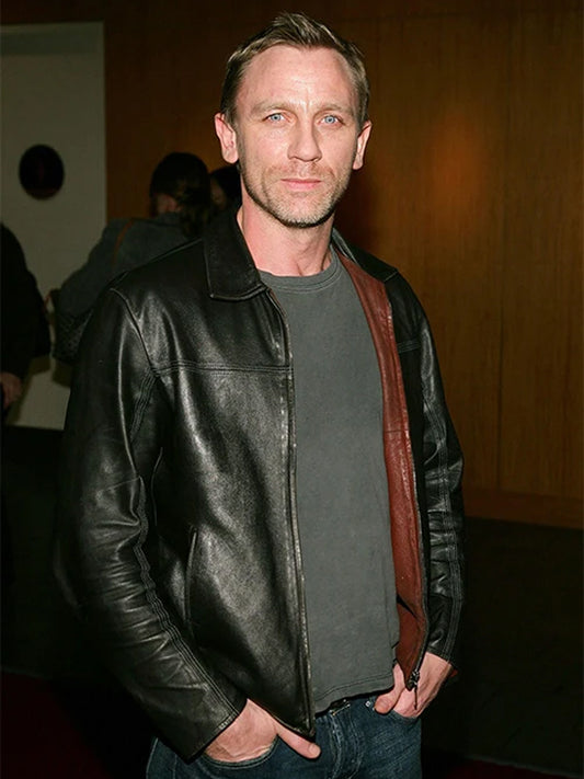 Daniel Craig Layer Cake Black Leather Jacket