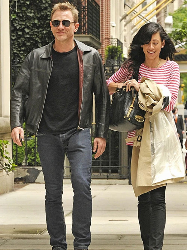 Daniel Craig Layer Cake Black Leather Jacket