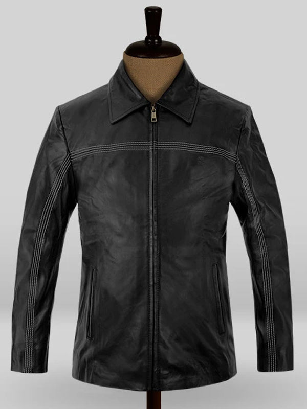 Daniel Craig Layer Cake Black Leather Jacket