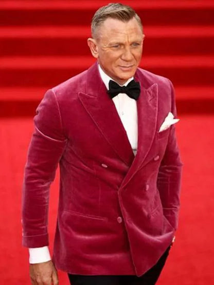 Daniel Craig Pink Double Breasted Blazer