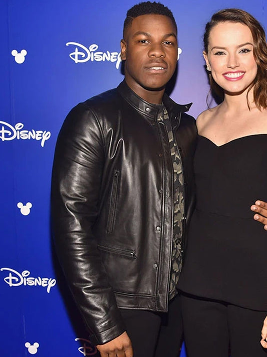 Disney's Expo John Boyega Black Leather Jacket