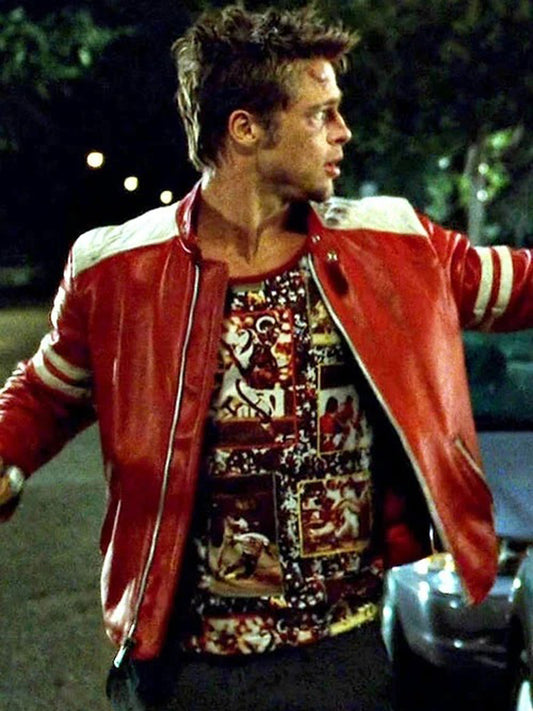 Fight Club Red Leather Jacket