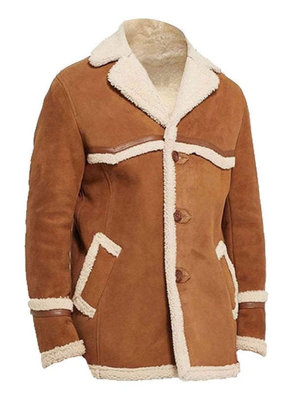 Harry Hart Kingsman The Golden Circle Brown Shearling Coat