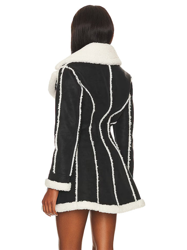 Jaedon Faux Shearling Jacket Dress