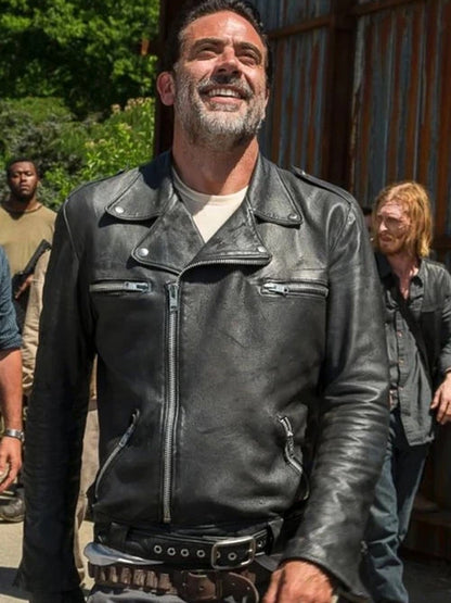 Jeffrey Dean Morgan The Walking Dead S11 Biker Leather Jacket