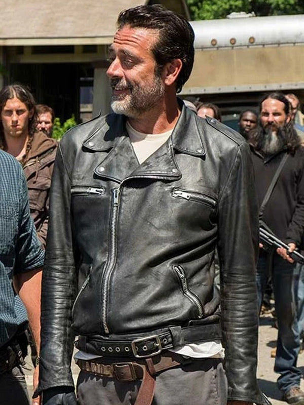 Jeffrey Dean Morgan The Walking Dead S11 Biker Leather Jacket