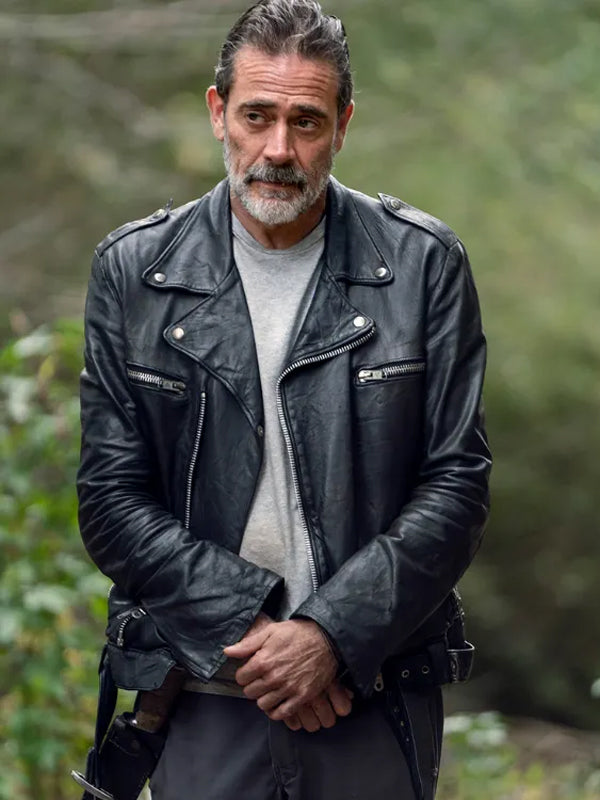 Jeffrey Dean Morgan The Walking Dead S11 Biker Leather Jacket