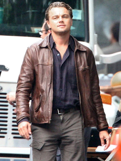 Leonardo DiCaprio Inception Brown Leather Jacket