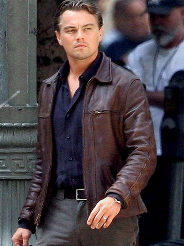 Leonardo DiCaprio Inception Brown Leather Jacket