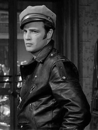 Marlon Brando The Wild One Biker Leather Jacket