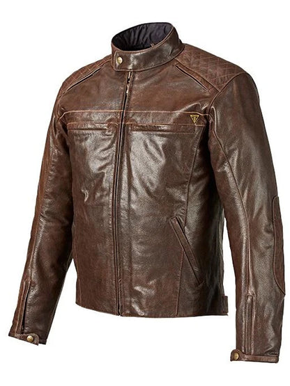 Triumph Brown Leather Motorcycle Jacket