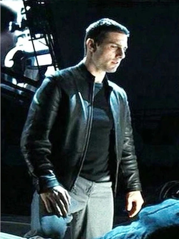 Minority Report Tom Cruise Black Leather Jacket