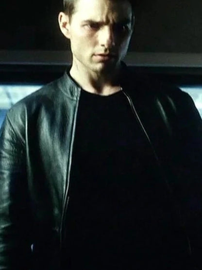 Minority Report Tom Cruise Black Leather Jacket