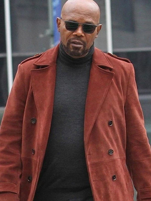 Shaft Samuel L Jackson Brown Leather Coat