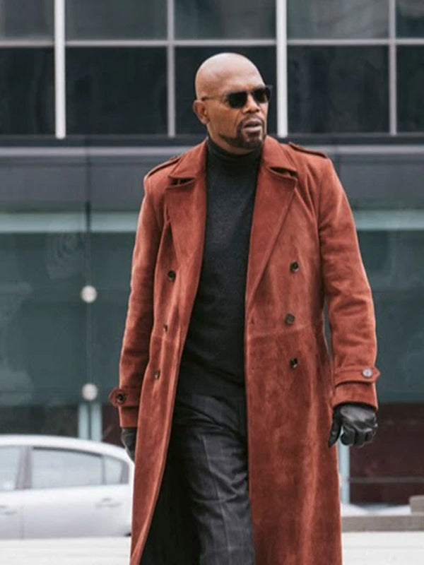 Shaft Samuel L Jackson Brown Leather Coat