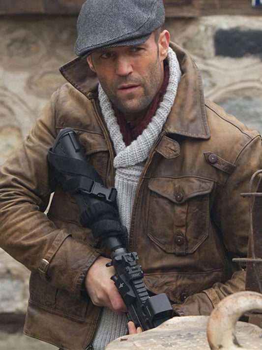 The Expendables 2 Jason Statham Brown Leather Jacket