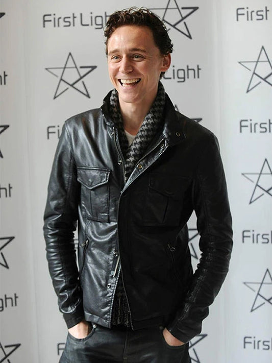 Tom Hiddleston Black Leather Jacket