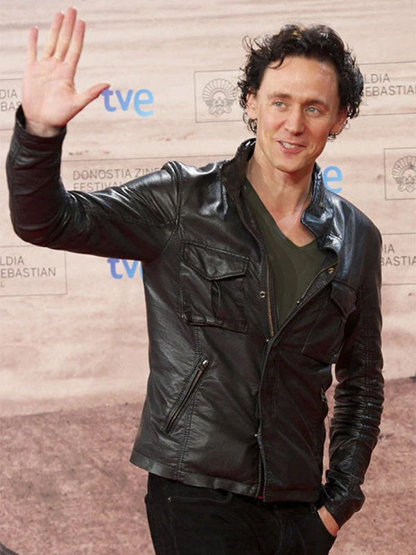 Tom Hiddleston Black Leather Jacket