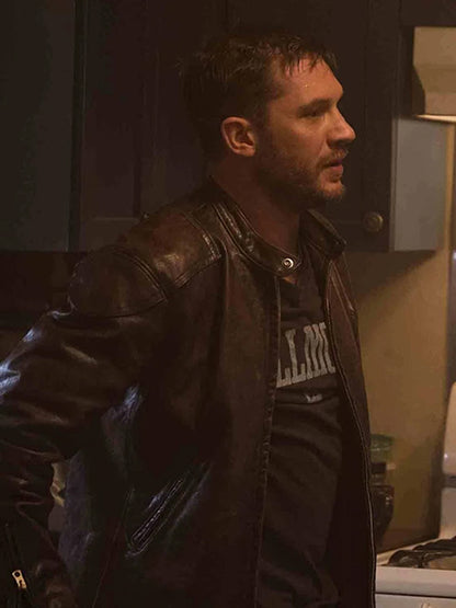 Tom Hardy Venom Black Biker Leather Jacket