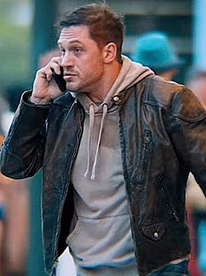 Tom Hardy Venom Black Biker Leather Jacket