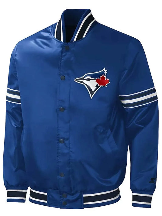 Toronto Blue Jays Satin Blue Varsity Jacket