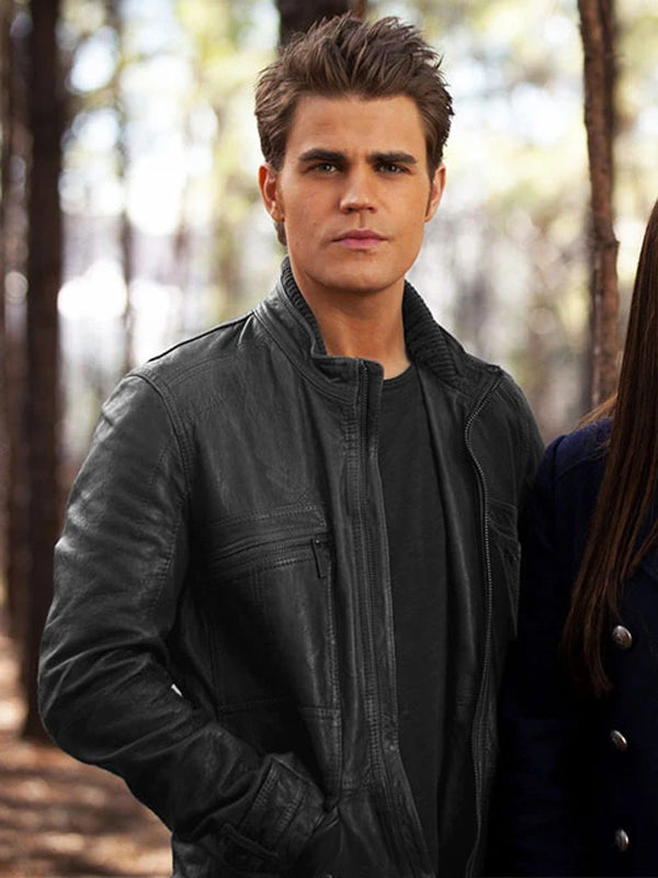 Vampire Diaries Stephen Salvatore Black Leather Jacket