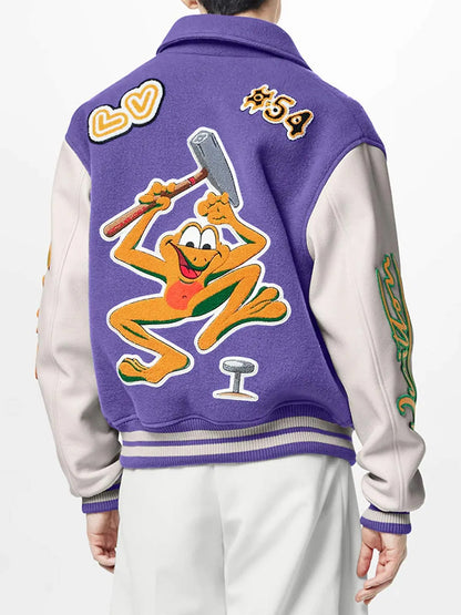 Virgil Abloh X Louis Vuitton Purple Varsity Jacket