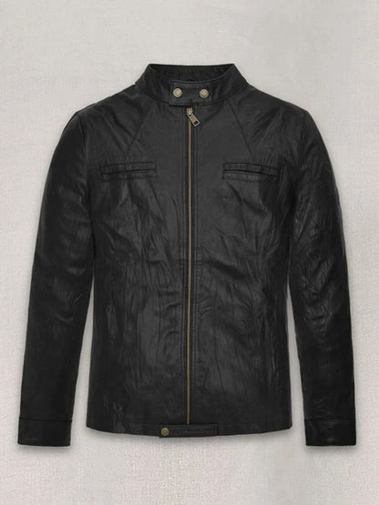 Zac Efron 17 Again Black Wrinkled Leather Jacket