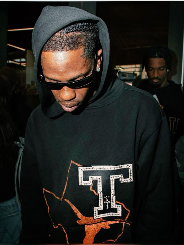 Travis Scott CJ X M&N X University Of Texas Black Hoodie