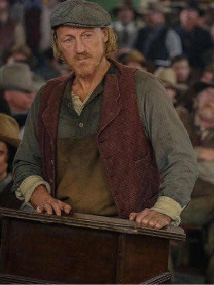 Yellowstone 1923 Jerome Flynn Maroon Wool Vest