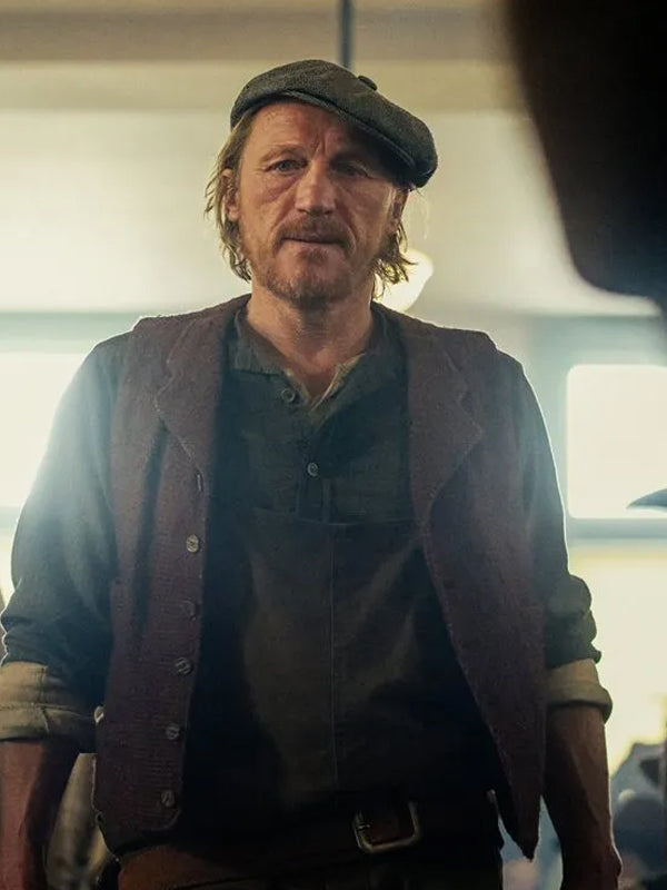 Yellowstone 1923 Jerome Flynn Maroon Wool Vest