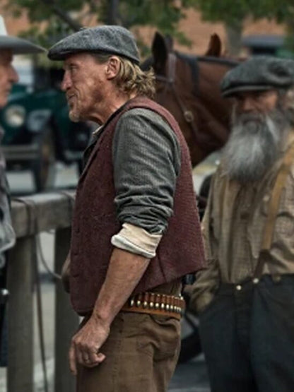 Yellowstone 1923 Jerome Flynn Maroon Wool Vest